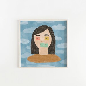 Zeker... Ik ben Awake, Post-its, Digital Art Print