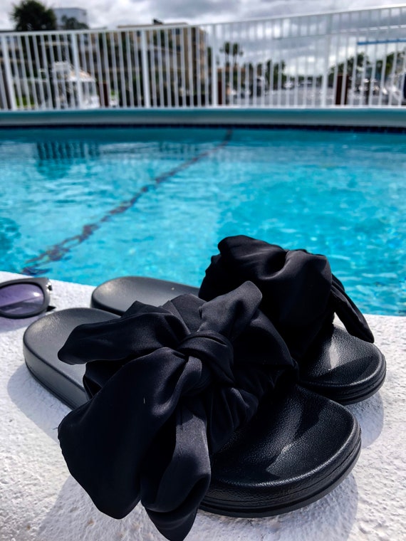 Tan Cute Sandals Open Toe Beach Summer Flat Sandals with Bow Tan Cute Sandals Open Toe Beach Summer Flat Sandals with Bow