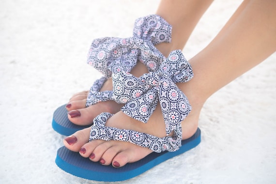 sierra's flip flops with interchangeable straps