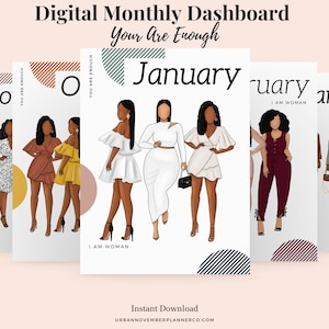 Planner Dashboard, Digital Download, Monthly Dashboard, Black Girl Planner