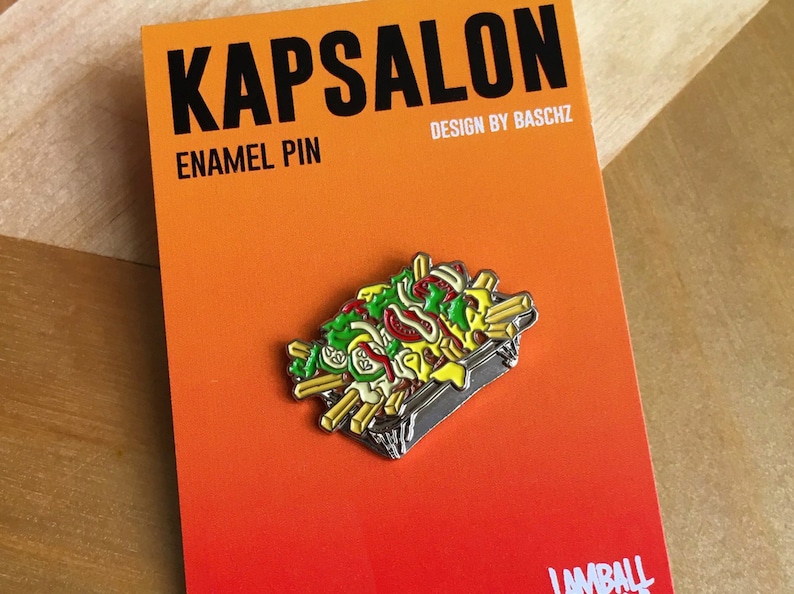 Delicious Delights of Rotterdam: Kapsalon Enamel Pin Wearable Culinary Icon image 2