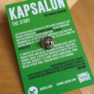 Delicious Delights of Rotterdam: Kapsalon Enamel Pin Wearable Culinary Icon image 3