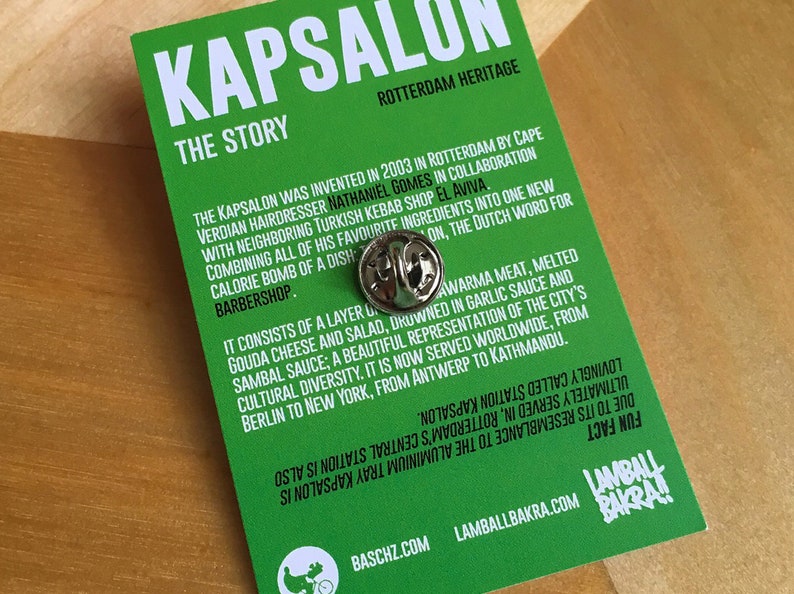 Delicious Delights of Rotterdam: Kapsalon Enamel Pin Wearable Culinary Icon image 3