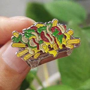 Delicious Delights of Rotterdam: Kapsalon Enamel Pin Wearable Culinary Icon image 1