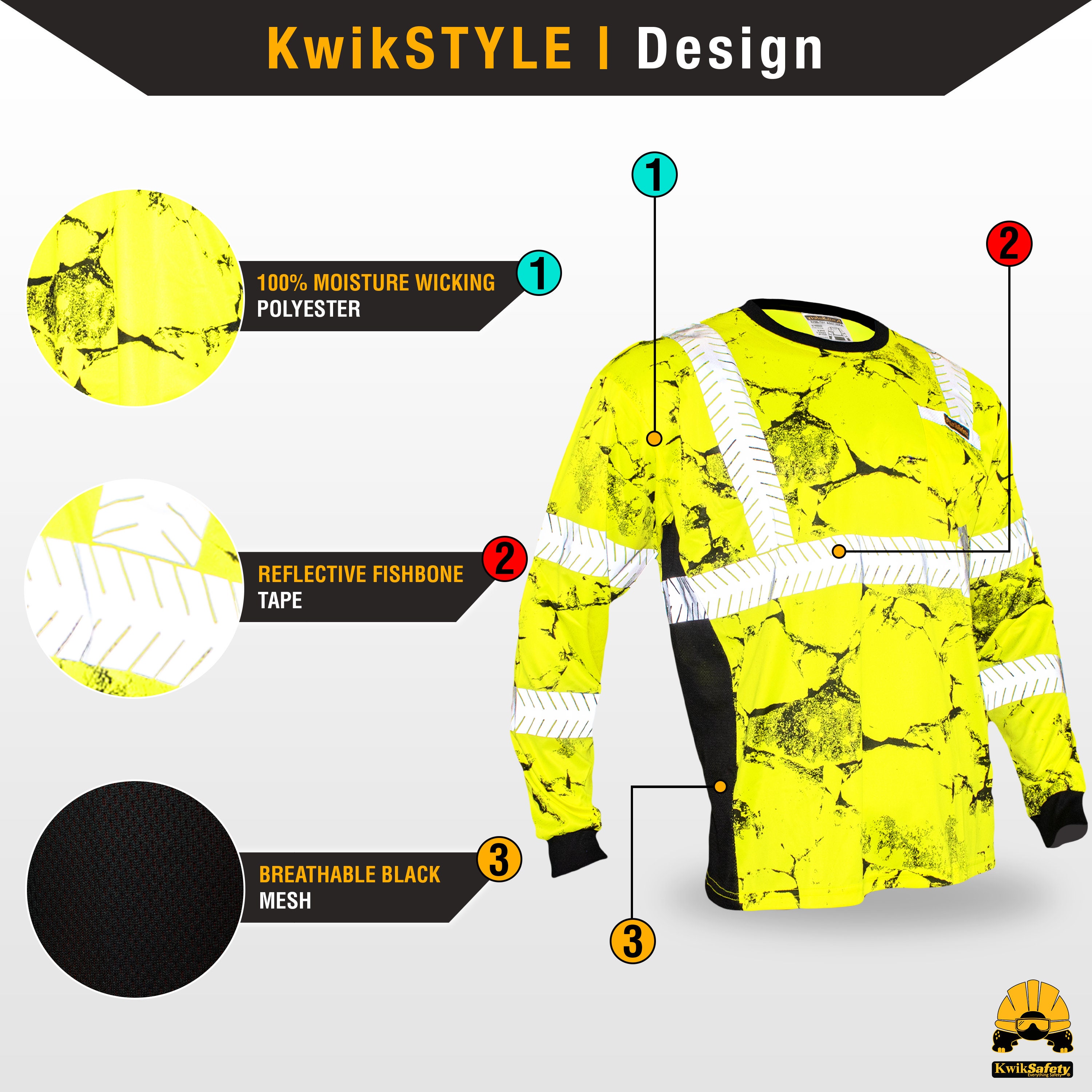 KwikSafety Uncle Willy's Wall Hi-Vis Long Sleeve Sh KwikSafety Uncle Willy's Wall Hi-Vis Long Sleeve Sh