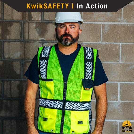 Kwiksafety ROADBOSS PREMIUM Safety Vest truck Tread Tape Class 2 Ansi Tested Osha Compliant Hi Vis Reflective PPE Surveyor Etsy Australia