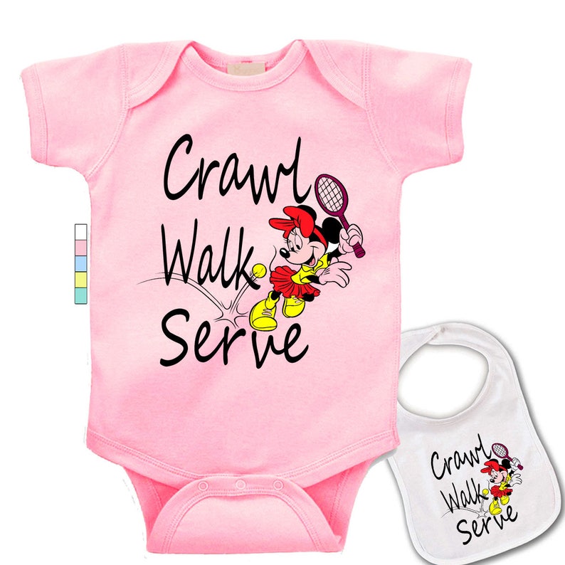 Crawl Baby Bib Tennis funny Walk