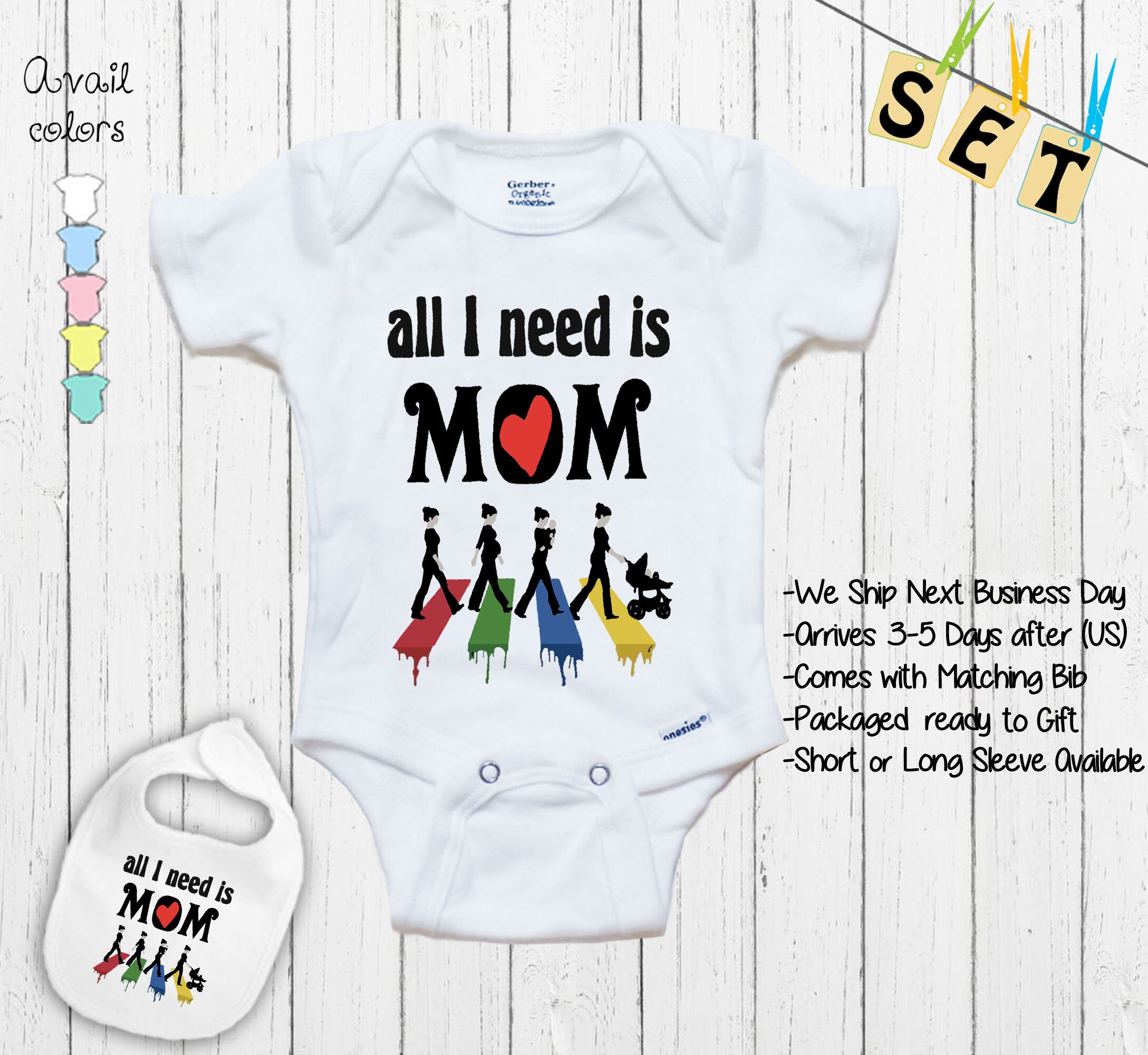 All I Need Is Mom Funny Music Beatles Lyrics Theme Play Etsy