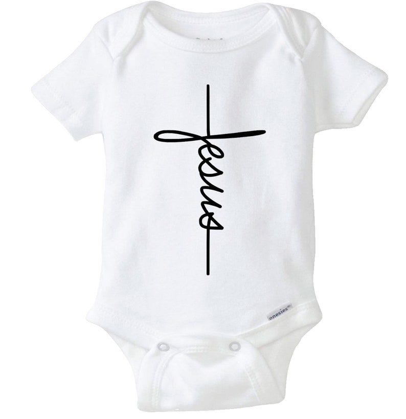 Great Shower Gift Jesus Cross 100/% Organic Onesie newborn funny outfit religious Novelty Toddler Boutique baby bodysuit one-piece shirt