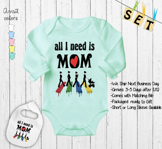 All I Need Is Mom Funny Music Beatles Lyrics Theme Play Etsy