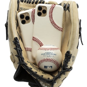 Baseball iPhone Handyhülle / Rote Ledernaht / Leder / Geschenk für Baseball Spieler / Echtleder Baseball Leder