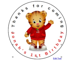 12 Daniel Tiger 2.5" Birthday Party Favor Stickers Labels Personalized actual labels not file Free shipping