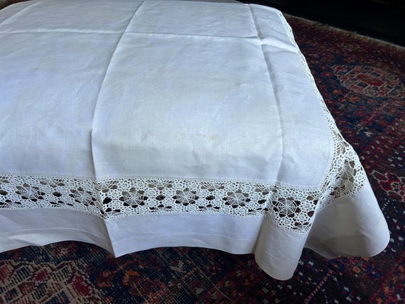白いレースのテーブルクロスハンドメイドビンテージ 楽天市場