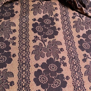 Two tone beauty Antique French c19th toile Period floral stripe cotton panel 28”/22”