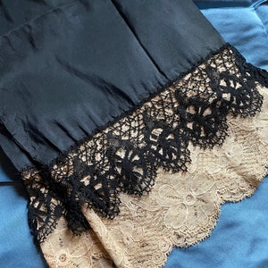 2 x Antique c19th hand made silk Lace trimmed sleeves to repurpose exceptional detail