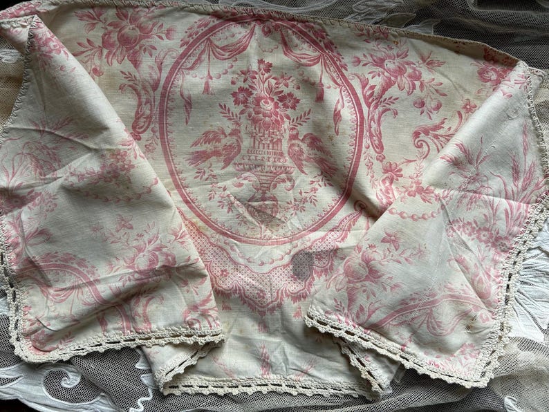 A Small Custom Beautiful Antique Timeworn C1800s Pink Faded French