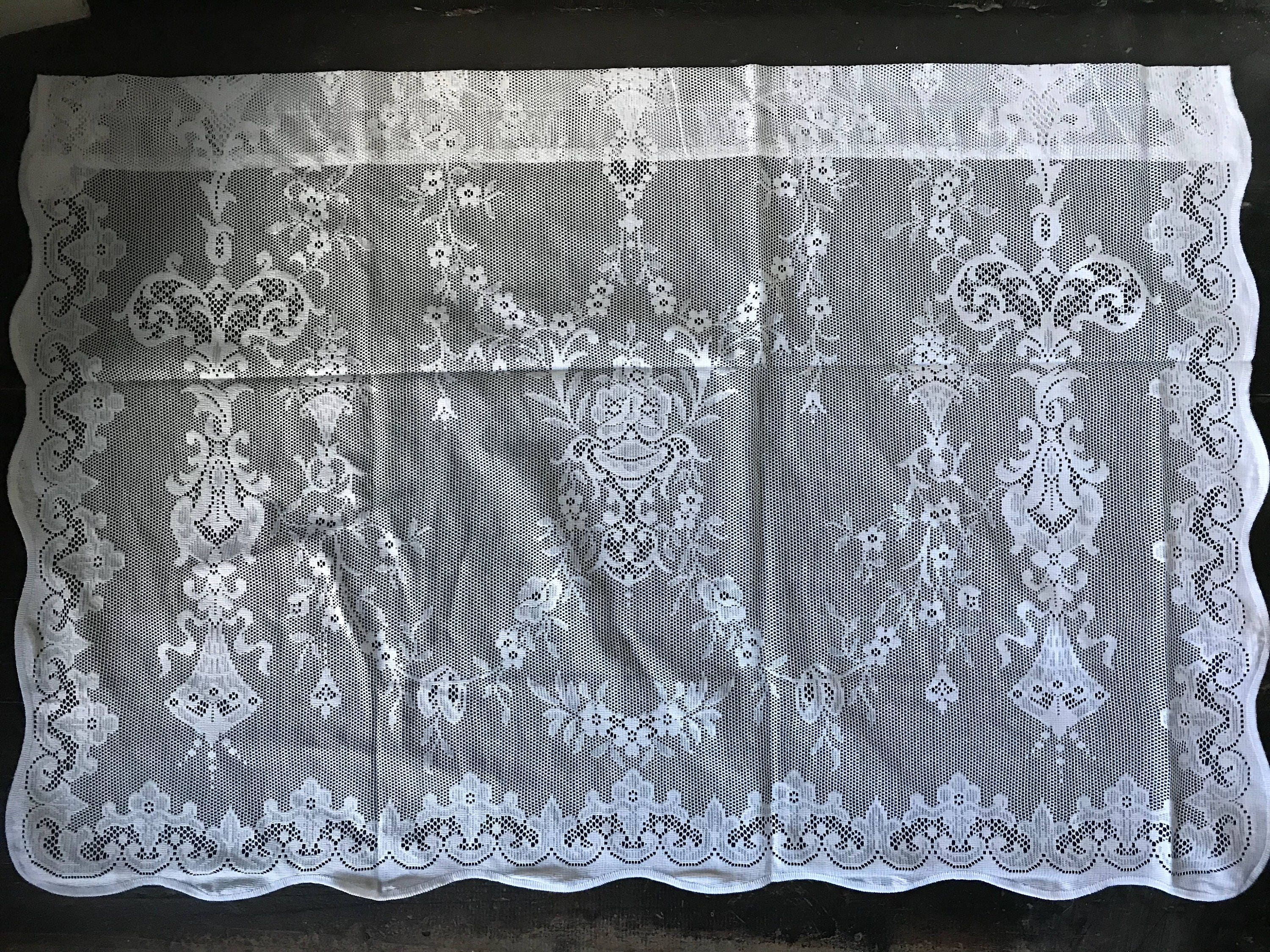 Jessica Laura Ashley Victorian style White cotton lace panel 50” X 18" readymade