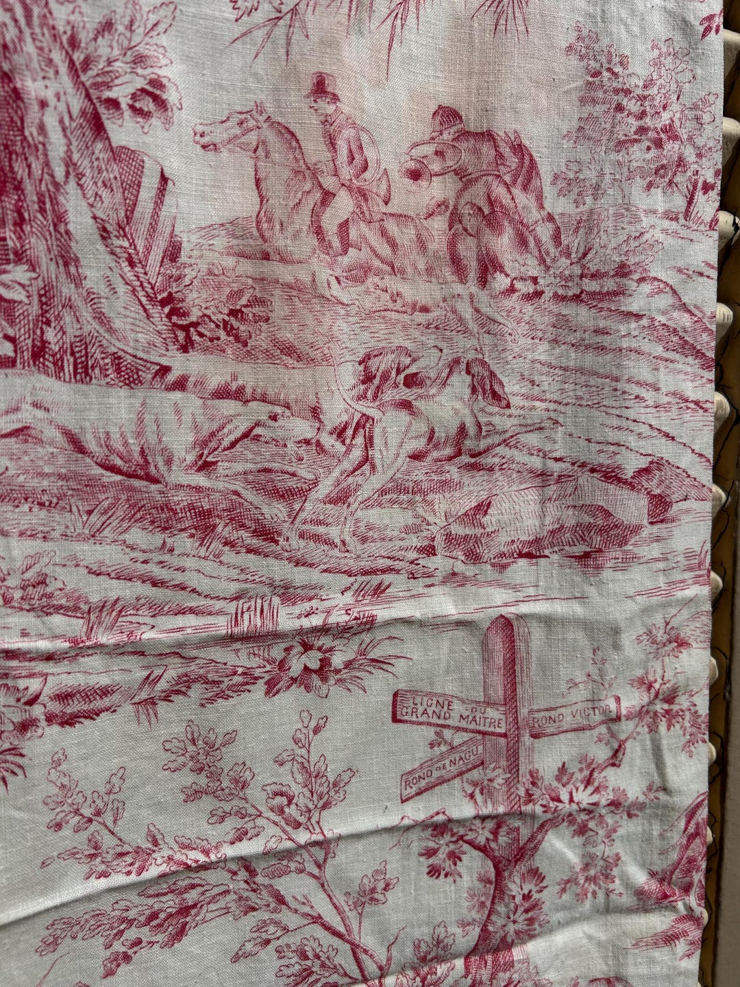 Pinterest Raspberry Toile Antique C1920 French Raspberry Toile De Jouy Period Design Cotton Panel ...