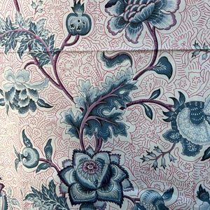 Muestra de tela de algodón Indienne vintage. Toile 94/99cms