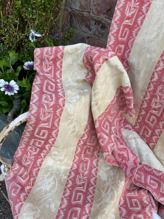 フランスアンティーク ティッキング 仏アンティーク リネン