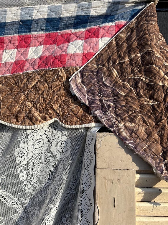 アンティーク フランス トワル ド ジュイ キルティング パネル、c1800 