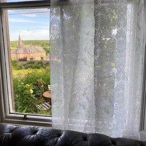 Anna Schöner schottischer Madras Highend Period Design Heirloom Elfenbein Spitze Paneel Periode Toile Design Vorhang Verkleidung 48 ”3meter