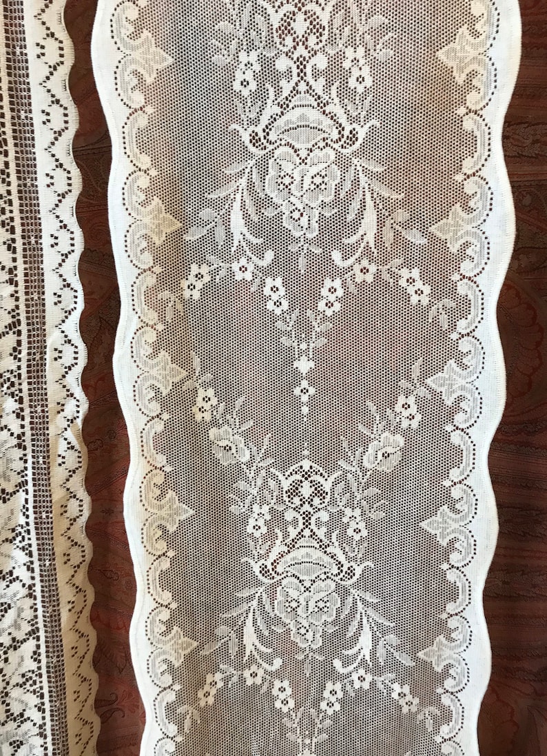 Victorian Design Scottish Cotton Curtain Lace Panel Sidelight Etsy
