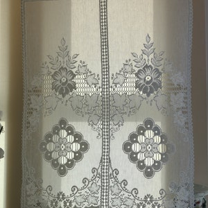 Beautiful Scottish cotton lace panel 23"/40"drop Victoria Heritage panel for small window