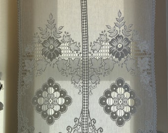 Beautiful Scottish cotton lace panel 23"/36” drop Victoria Heritage panel for small window