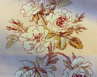 Tela de algodón vintage Laura Ashley: Estampado de rosas Shabby Chic