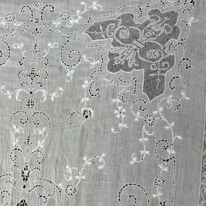 Antique Handmade Lace Tablecloth: c1900s Italian Cotton, Reworking Project