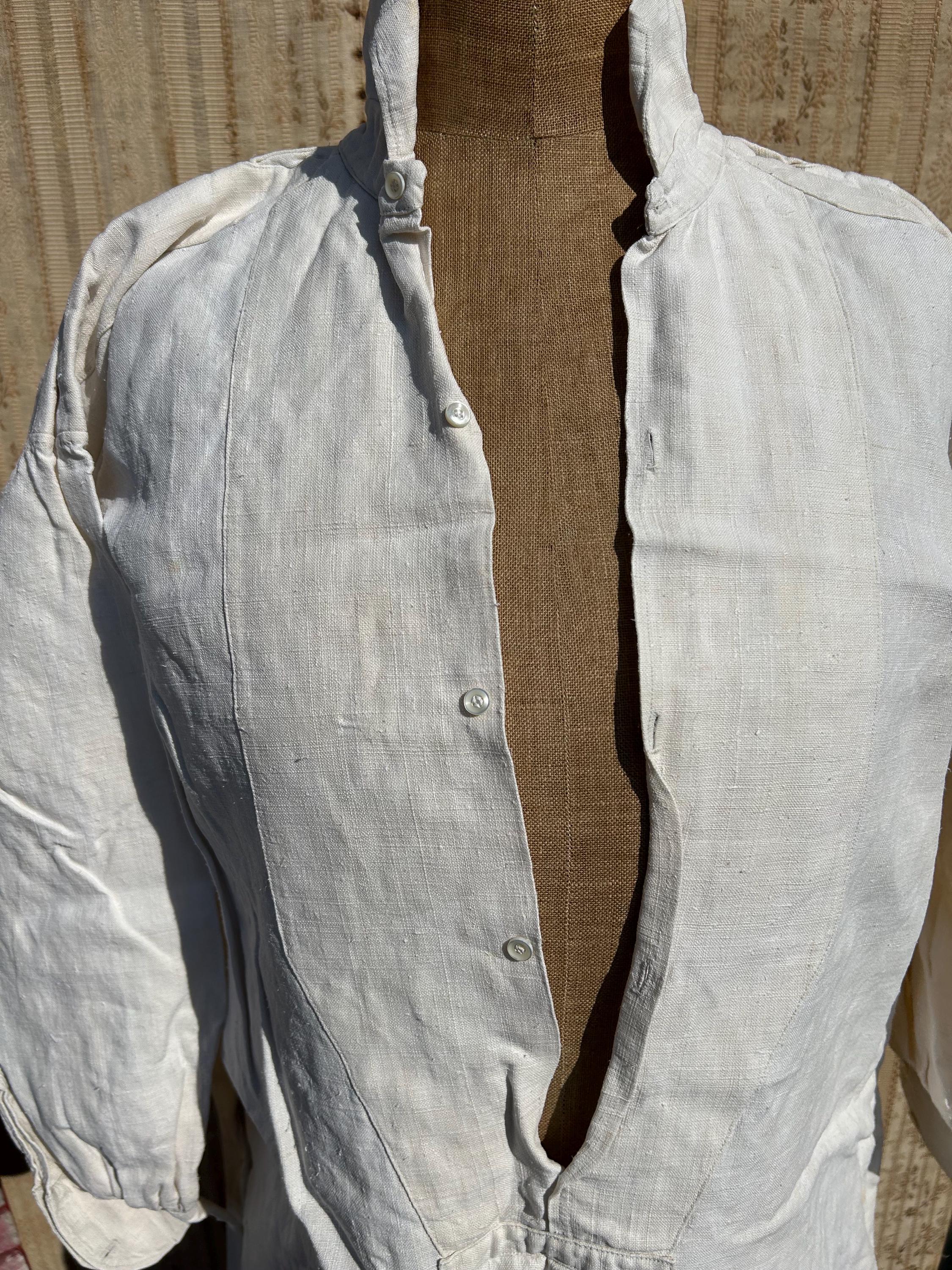 French Linen Vintage Shirt - Etsy