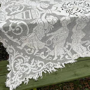 カーテン 19th Century French Filet Lace Curtain カーテン 19th Century French Filet Lace Curtain Vintage French