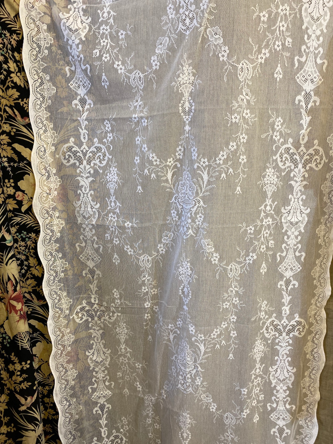 Victorian Design Cotton Lace Curtain Panel: 36" Wide Period Design - Etsy UK