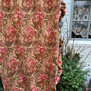 Antique French Toile Cotton Panel: Napoleon III Chinoiserie Floral Fabric
