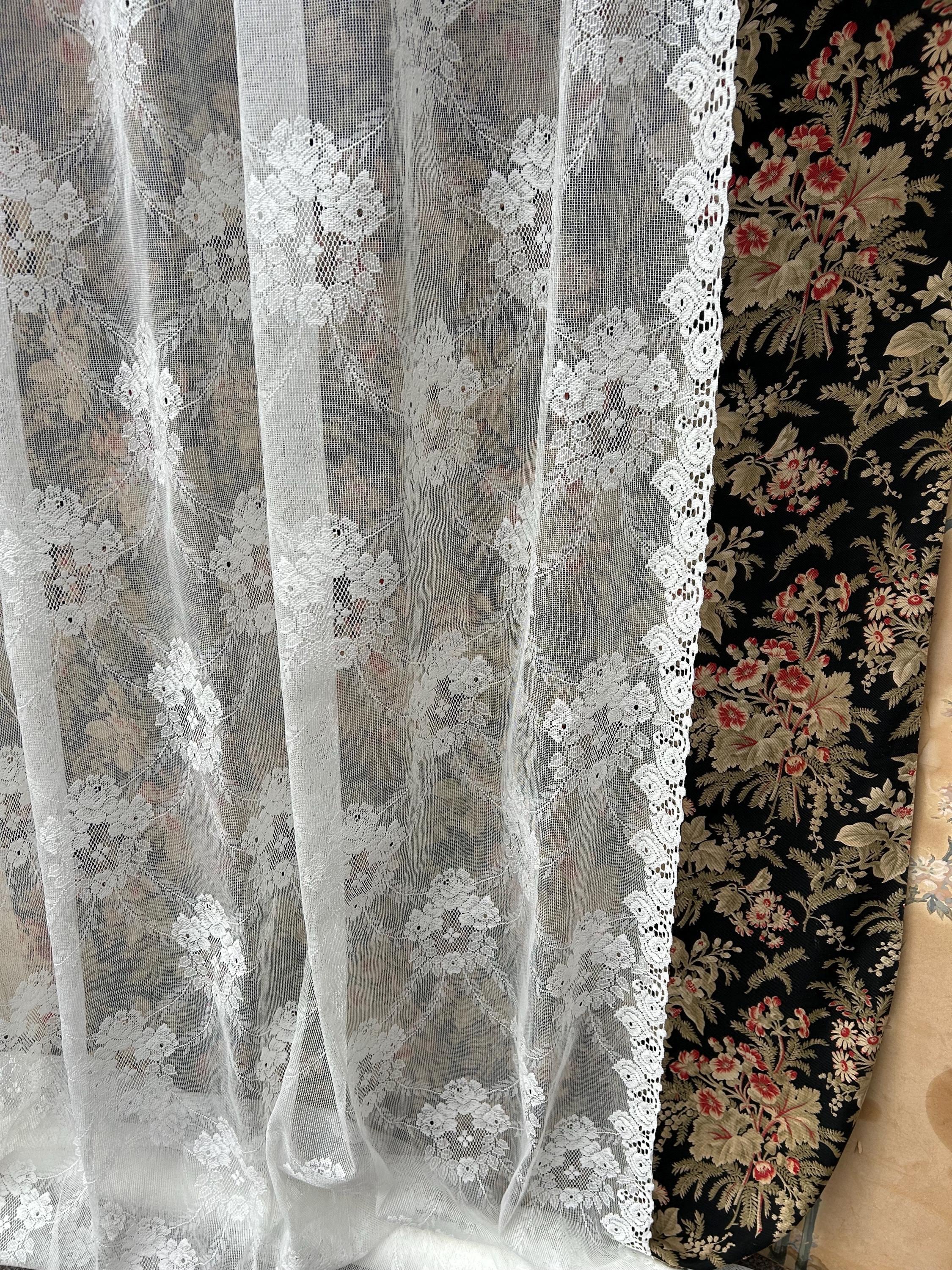 Laura Ashley -emilie Antique White Cotton Lace Curtain Panel: 60