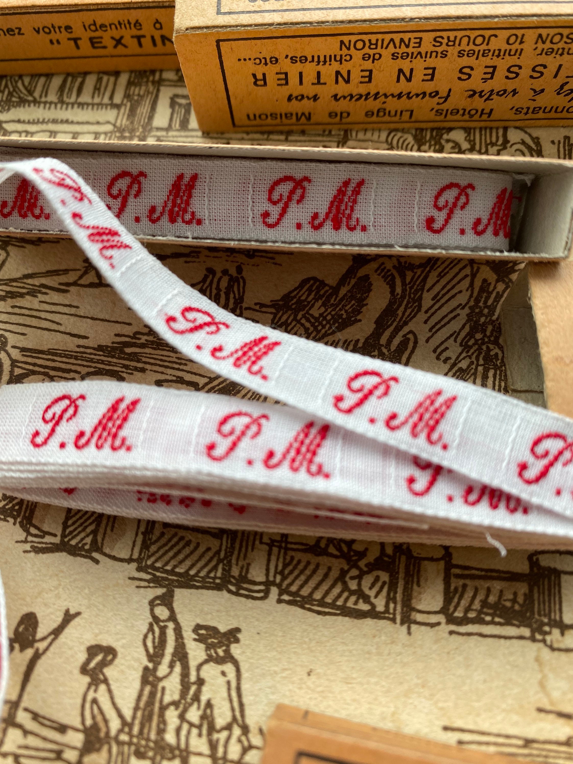 Vintage French Red / White Monograms Laundry Labels New Old Etsy