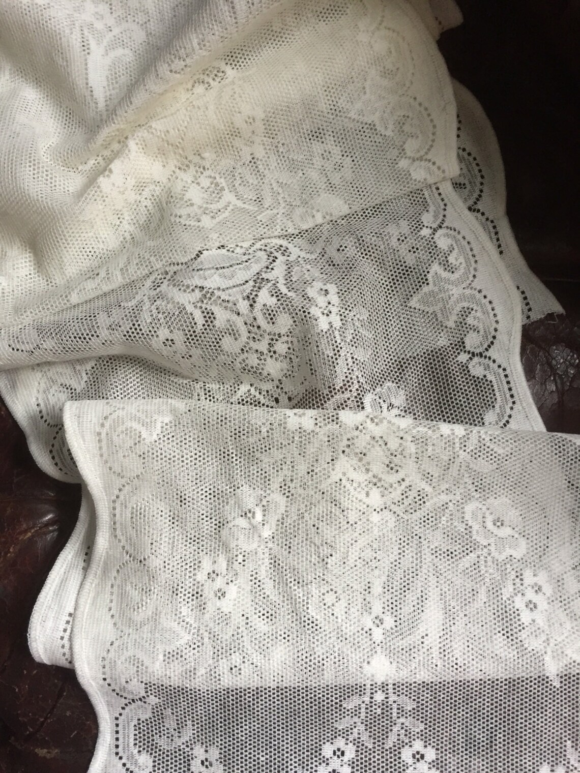 Victorian design Scottish Cotton curtain lace panel sidelight | Etsy