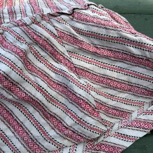 Antique French Toile Fabric Panel: c1800s Cotton Linen Patchwork
