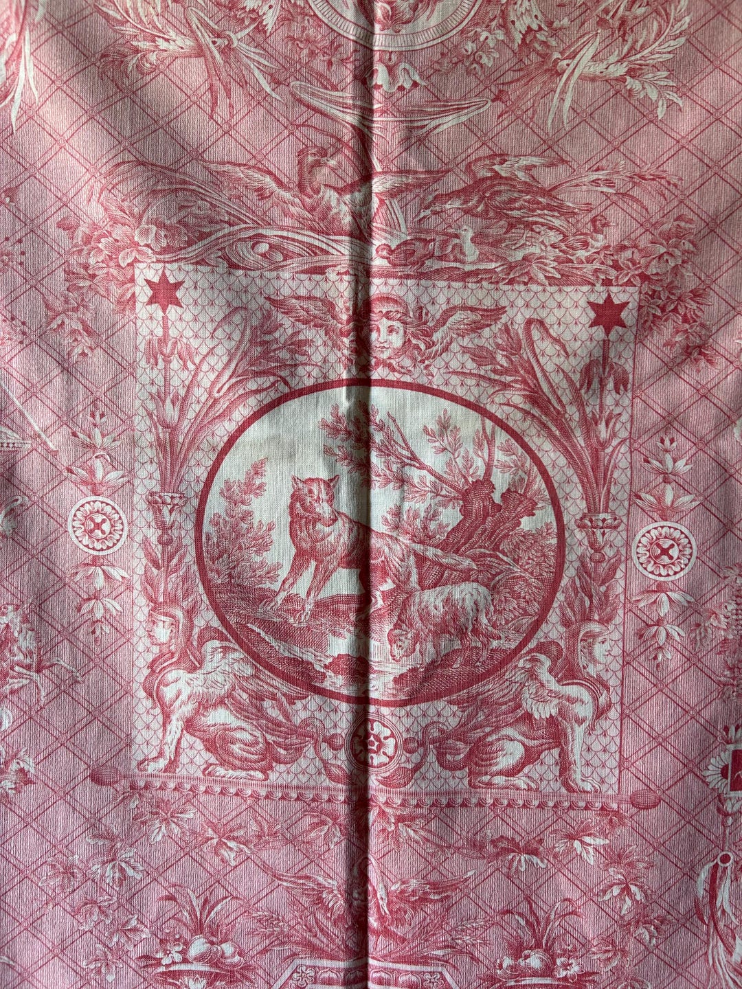 Pinterest Raspberry Toile Antique C19th French Raspberry Toile De Jouy Period Faded Cotton Large ...