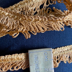 Vintage French Narrow gold fringing braid trim passmentarie for interior projects 160” 4m