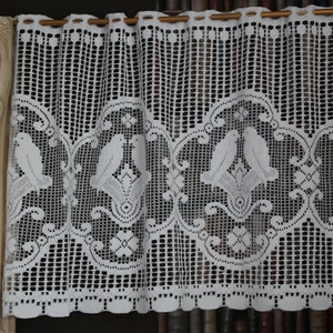 Valance Lace Panel White Scottish Cotton Cafe Curtain Valance Lace Panel White Scottish, White Cotton Lace Cafe Curtains By The Yard