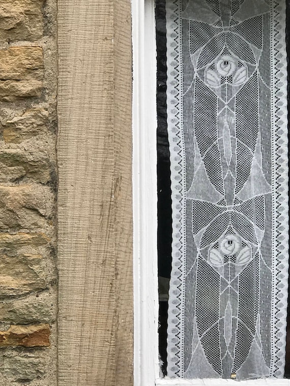 Rennie Mackintosh Design Cotton Curtain Lace Panel Sidelight Etsy