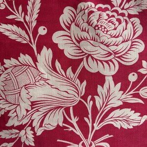 Vintage braquenie beautiful furnishings Toile de Nantes design fabric panel red and cream...9.5/70 image 7