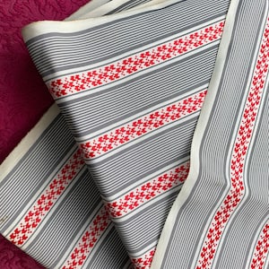 Vintage c1940s French fabric tissu new old stock stripes 35”/80”
