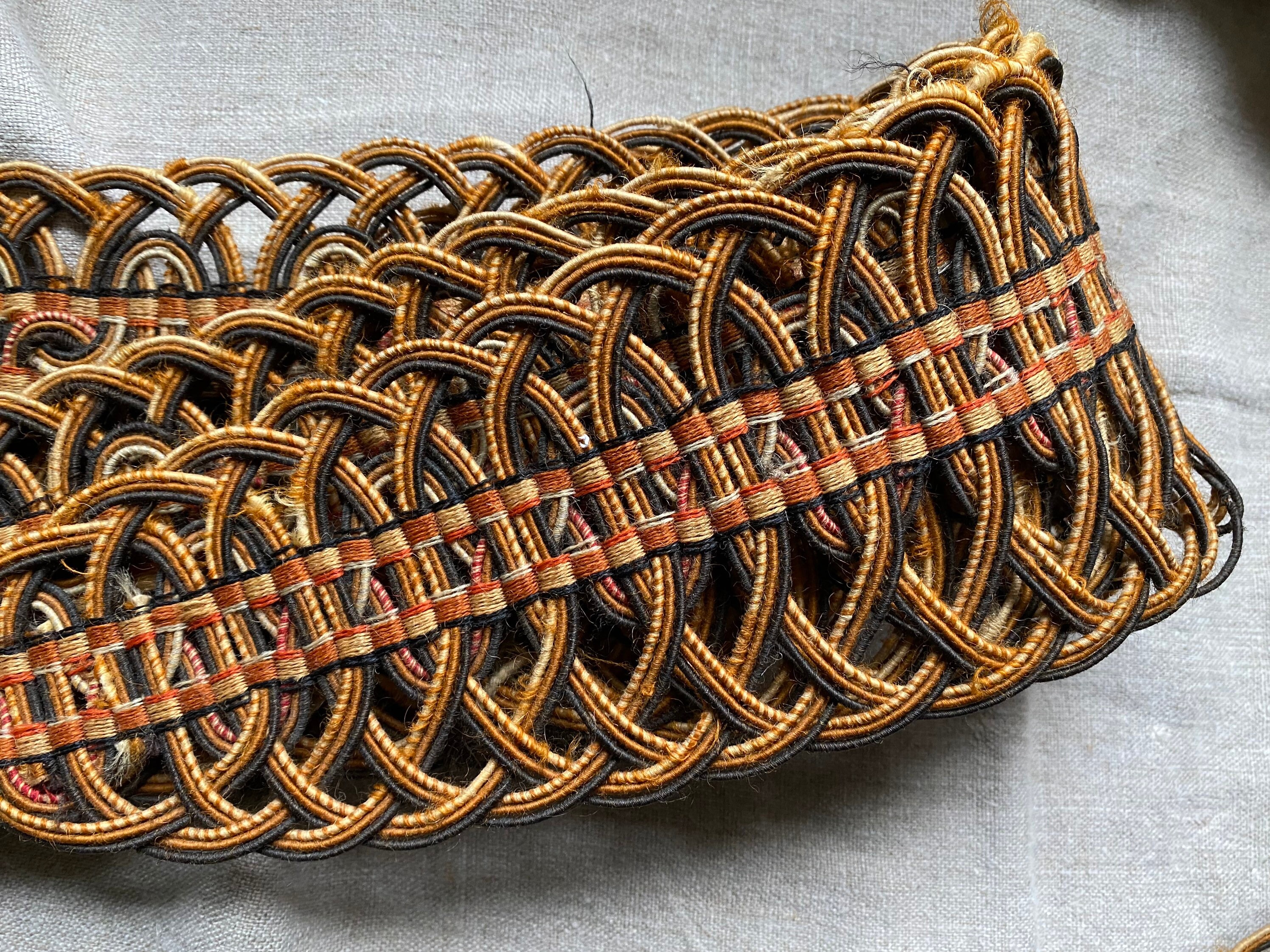 4 x C19th braided passmentarie tie backs curtain holdbacks