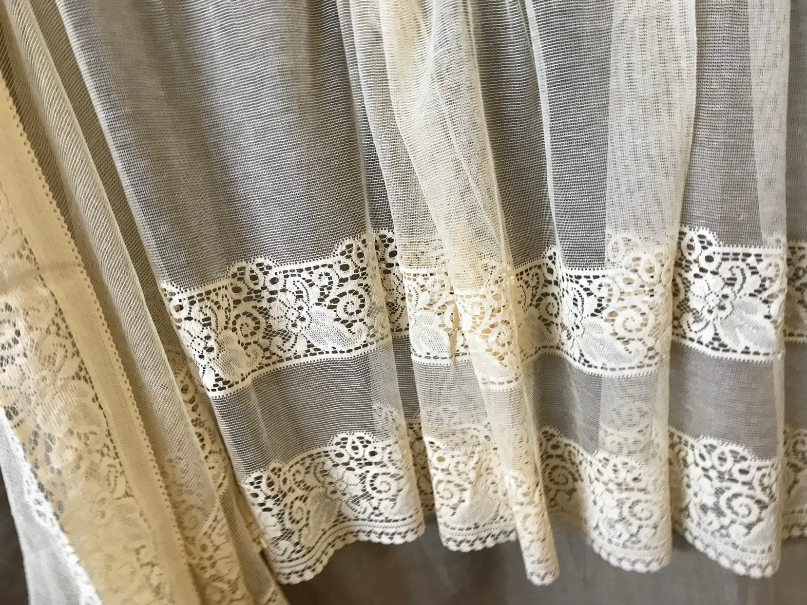 Vintage Arts Crafts Period Shabby Chic Cottage Cotton Lace Etsy