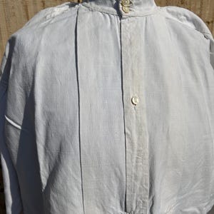 Antique French Linen Chemise: Homespun Smock Shirt, Monogram PFD