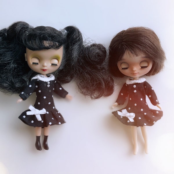 Handmade Petite Blythe Vintage Dress - Vintage Style - Custom Petite Blythe Clothes - Retro Dress - Petite Blythe Dress - Handmade Dress