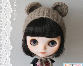 Handmade Blythe Doll Knit Hat – Mouse Ears Accessory
